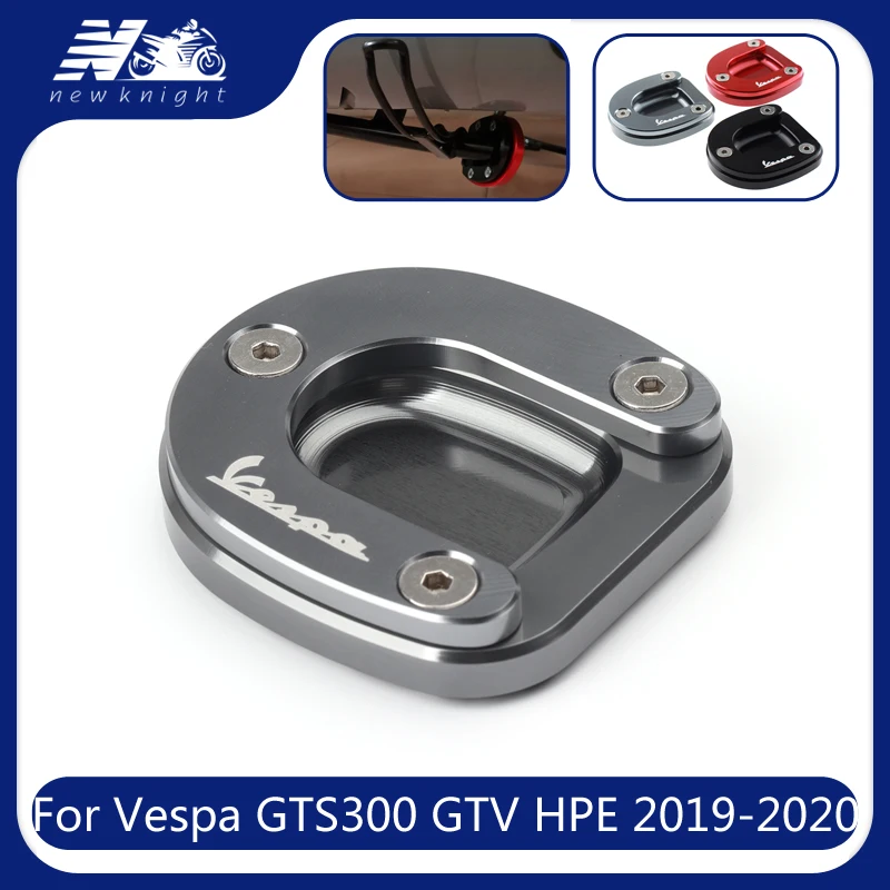 

For Vespa GTS GTV 300 HPE 2019-2020 3 Color Motorcycle Kickstand Foot Side Stand Enlarge Extension Pad Support Plate Accessories