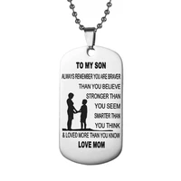new fashion stainless necklace men stainless steel letters necklace to my son love mom trinket