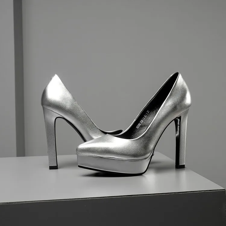 

Female Sandals High Quality Lady Pumps Black Genuine Leather High Thin Heels High Quality Stiletto Sexy Prom Wedding Shoes Women