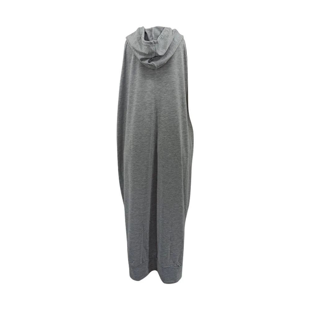 

S-XXL Ladies Casual Sleeveless Sweatshirt Hooded Dress