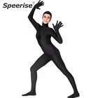 Женщины Zentai костюмы для взрослых открытое лицо полный боди спандекс нейлон Косплей Хэллоуин сплошной молнии Косплей для взрослых кожа колготки