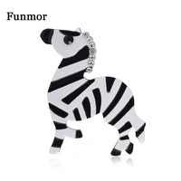 funmor carton zebra corsage animal brooch acrylic jewelry for children women bag collar accessories party holiday joias presents