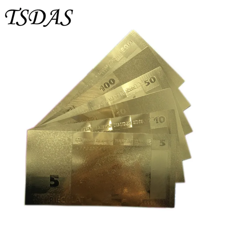 Бизнес-подарки полный Латвийский набор золотых 24k банкнот принимаем смешанные