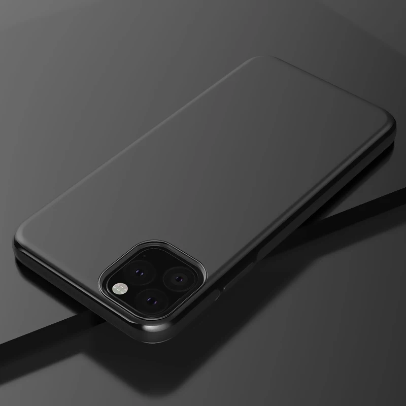 black Ультратонкий автомобильный Магнитный чехол для телефона iPhone 11, 6, 6 S, 7, 8 Plus, XS MAX, XR, роскошный мягкий ТПУ противоударный чехол, невидимый металлический лист - Цвет: black