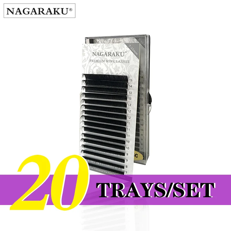 Накладные ресницы NAGARAKU 20 накладные для макияжа из искусственной норки 7-15 мм |
