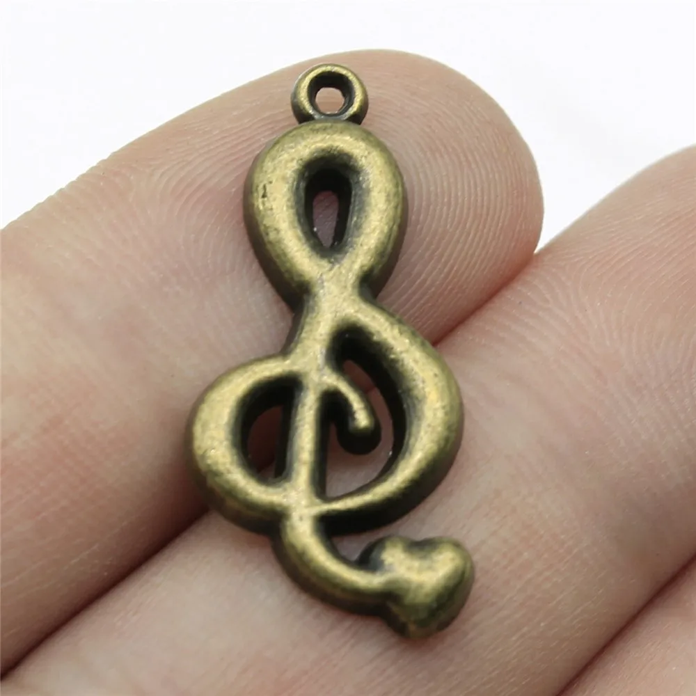 10 шт., подвески в виде музыкальных нот, 29 х13 мм