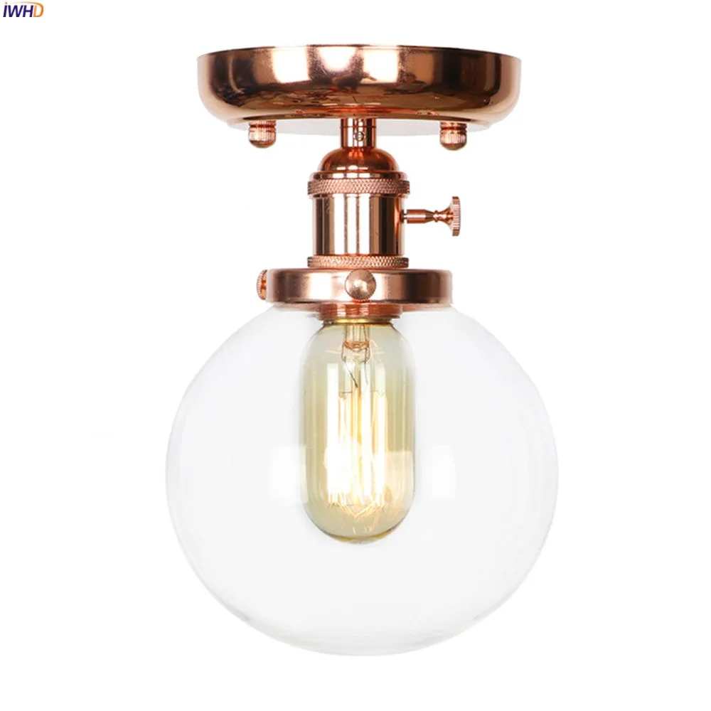 Светодиодный потолочный светильник IWHD лампа из розового золота со стеклянными