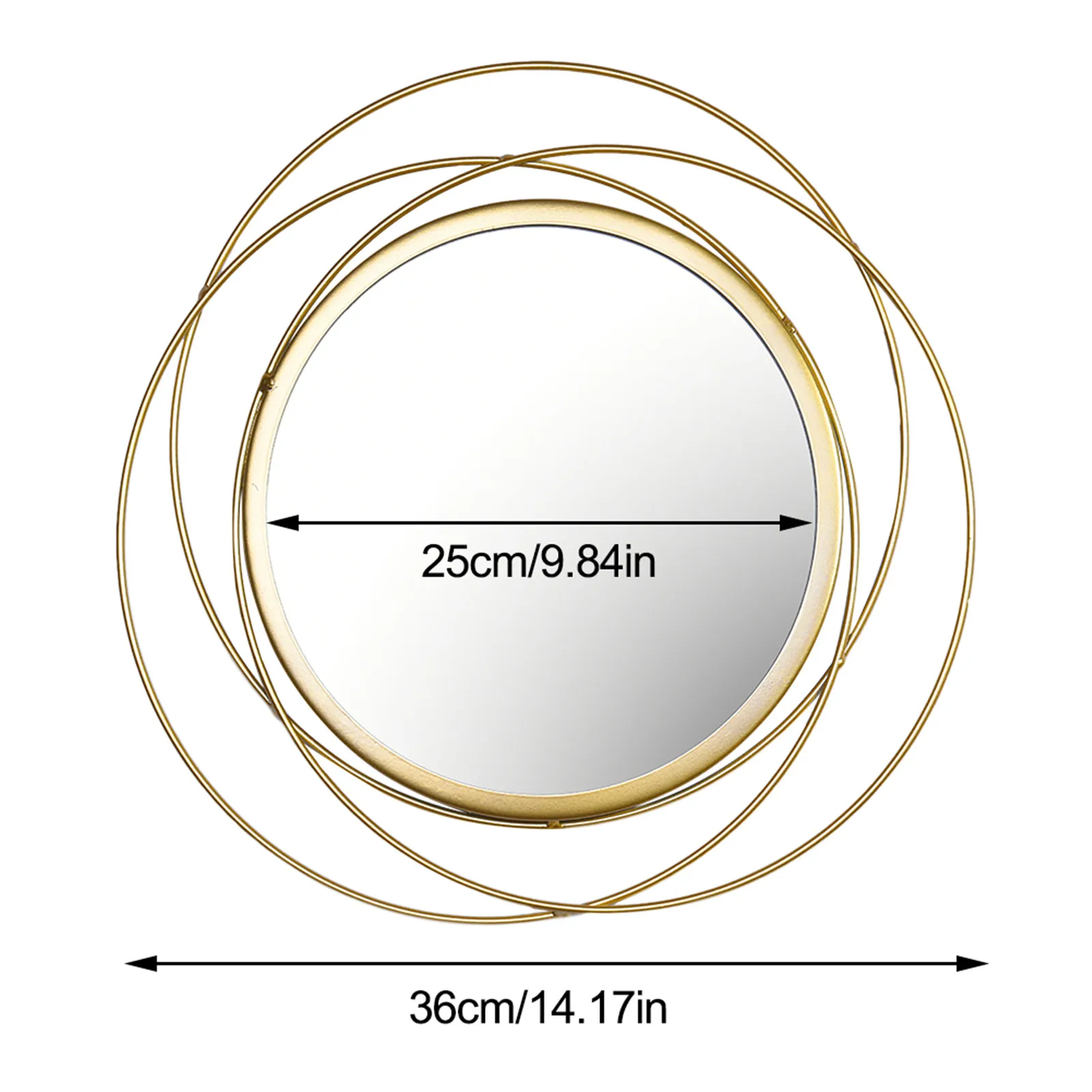 

Wall Mirror Golden Geometric Circular Wall Hanging Mirror Living Room Office Decorative Mirror Housewarming Party Wedding Gift