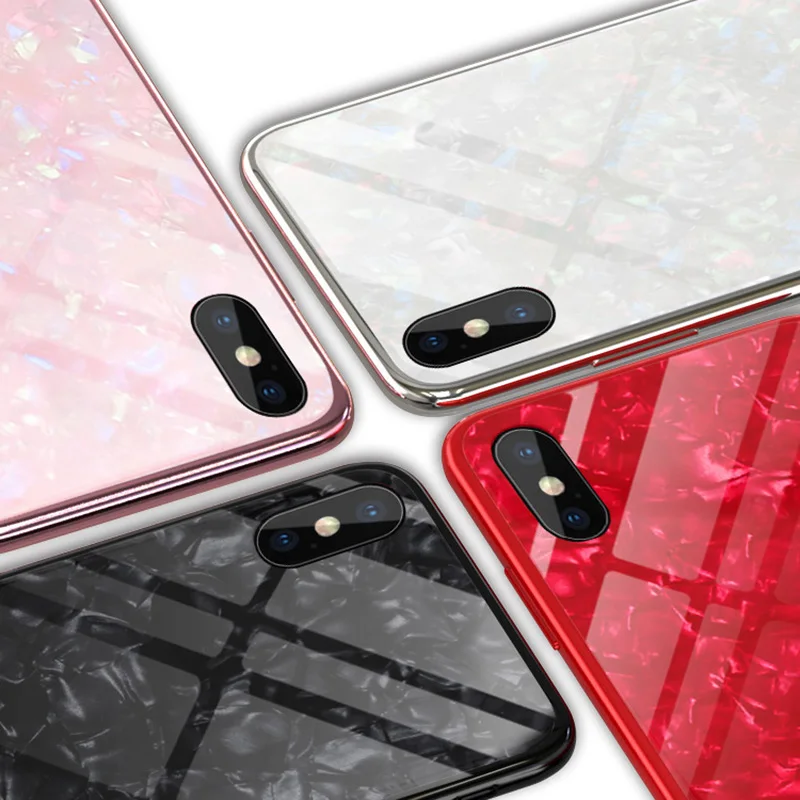 Роскошный красный чехол для телефона из закаленного стекла Funda Apple iPhone X XR XS Max 8 7 6S 6