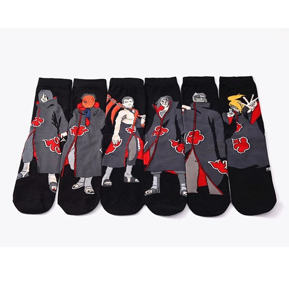 Мужские осенне зимние хлопковые носки с оригинальным дизайном в стиле аниме Harajuku