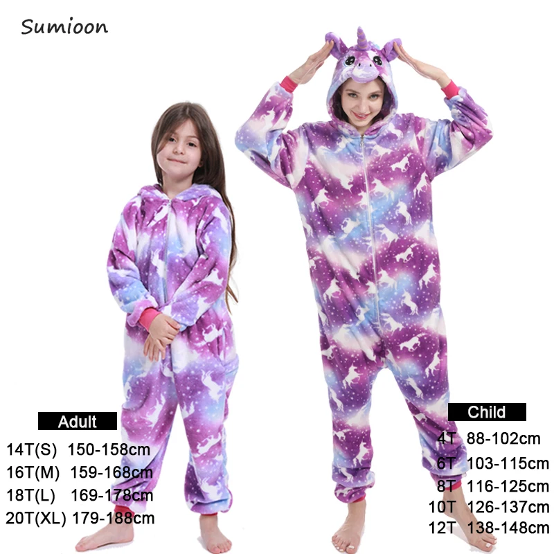 Одежда для мальчиков и девочек Kigurumi пижамы устанавливает панда Единорог женщин