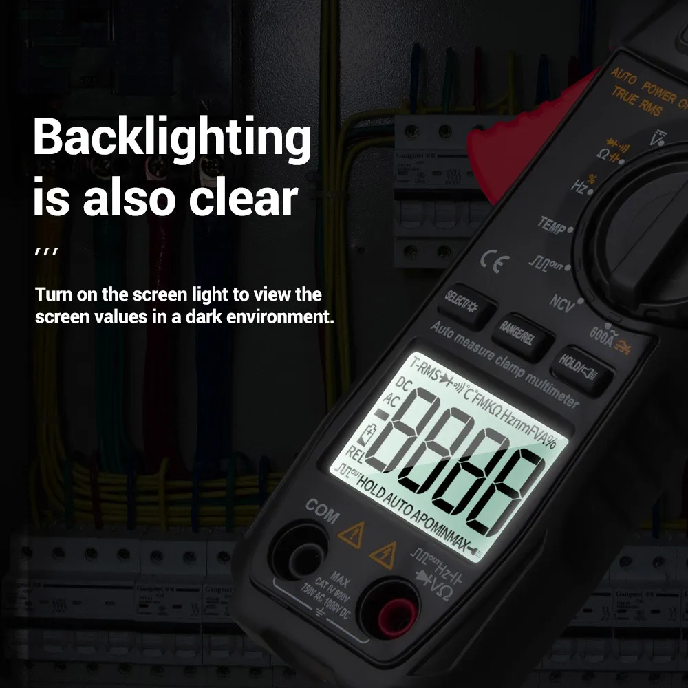 Цифровой мультиметр зажим ANENG ST209 6000 отсчетов True RMS ампер постоянного/переменного