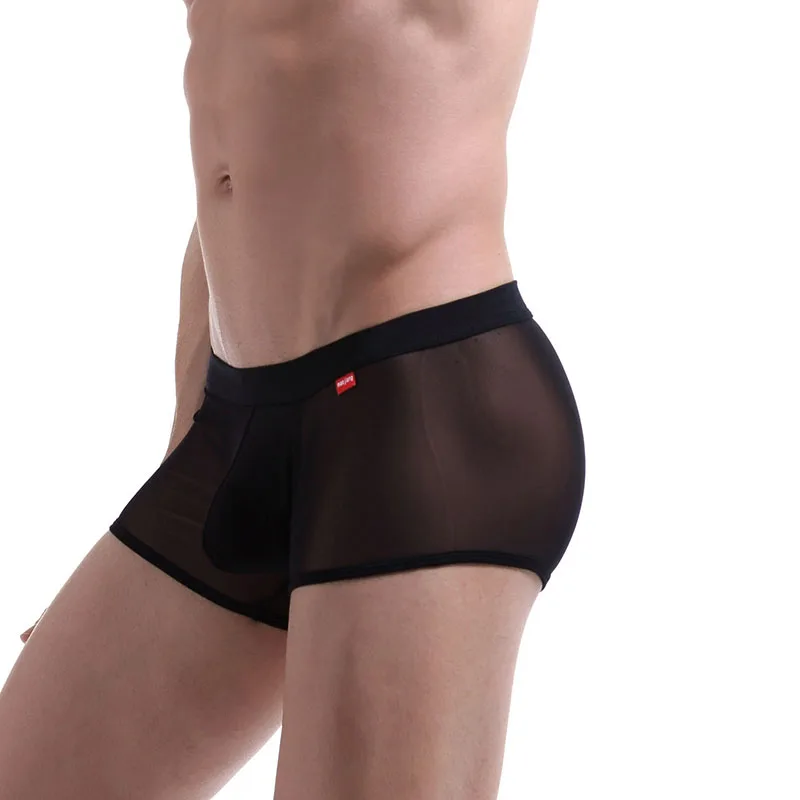 Боксеры мужские прозрачные трусы с карманом для пениса пикантное нижнее белье