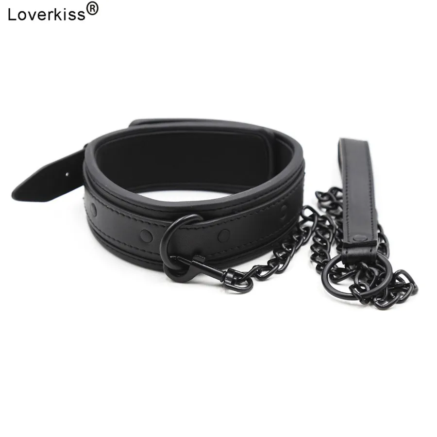 Ошейник из искусственной кожи для БДСМ бондажа ошейник взрослых секс игрушки