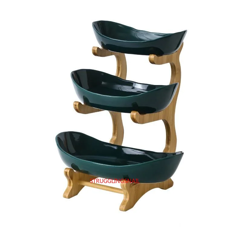 Living Room Home Three-layer Plastic Fruit Plate Snack Creative Modern Dried Basket Dish Candy | Дом и сад