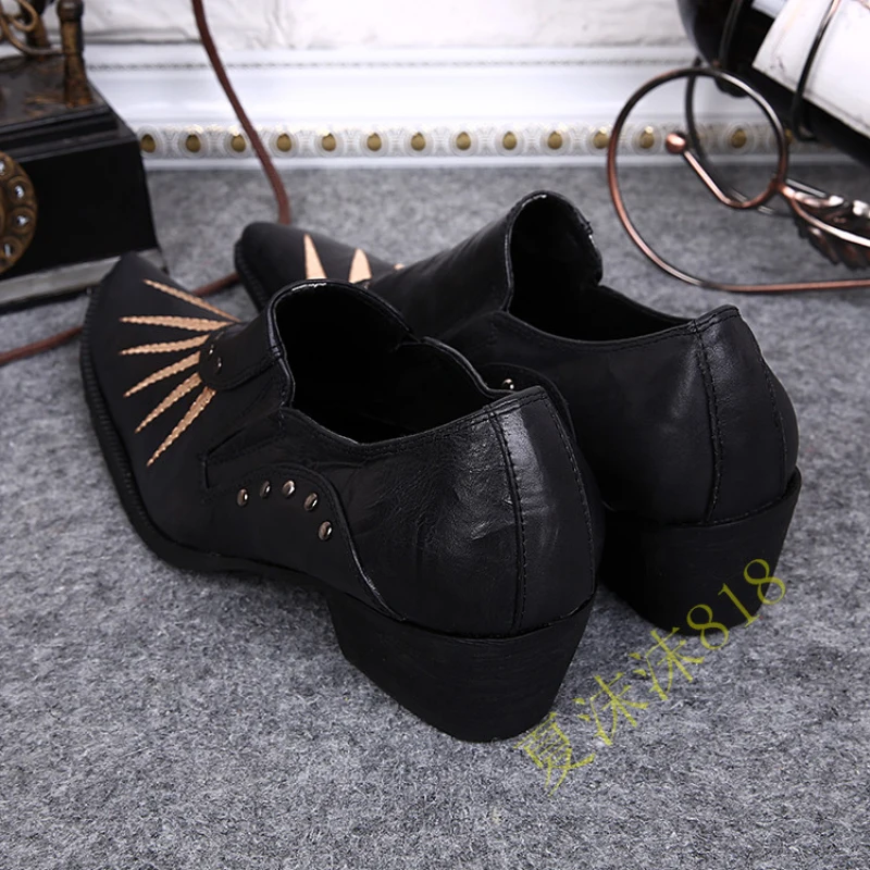 

Christia Bella Men Plus Size Oxfords Brogue New Shoes Slip on Pointed Top Fashion Shoes Genuine Leather Business Derss Handmade Shoes