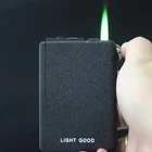 Многофункциональная ветрозащитная Бутановая Автоматическая сигаретная зажигалка, модная Матовая Зажигалка с зеленым пламенем, маленький подарок