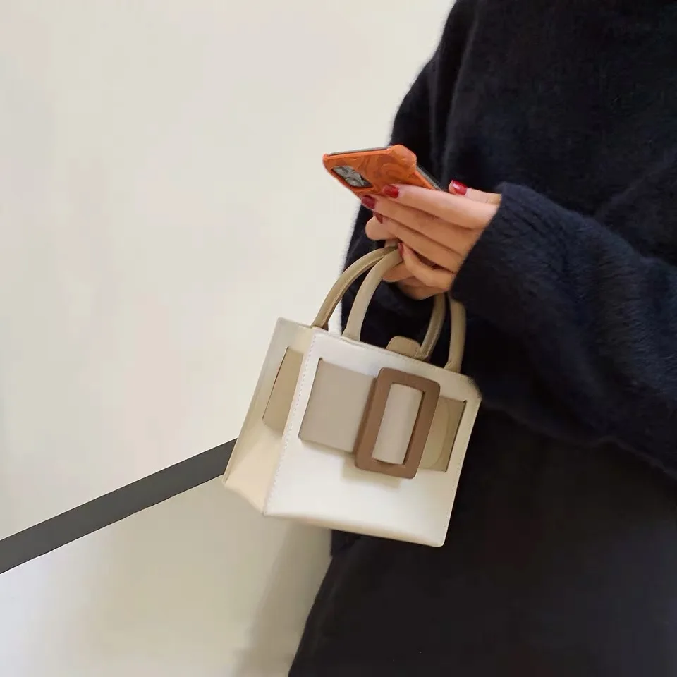 Брендовая женская элегантная Квадратная Белая маленькая сумка роскошная