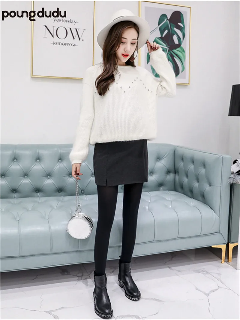 Poungdudu платье для беременных женщин шерстяная юбка Корейская версия упаковки