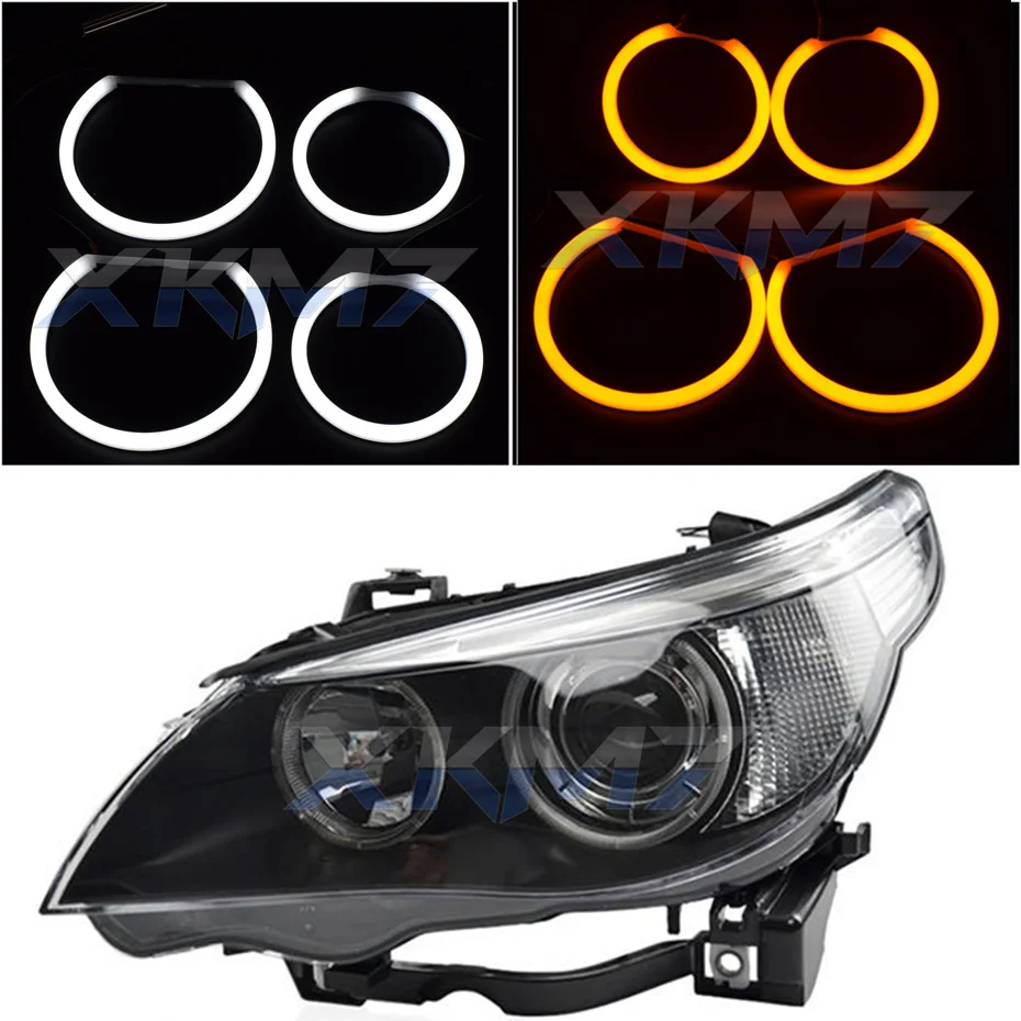 

LED ангельские глазки для BMW E60 E61 Ксеноновые галогенные фары модифицированные хлопковые кольца ореола дневные ходовые огни дхо для автомобилей сигнал поворота Автомобильные фары тюнинг аксессуары для авто