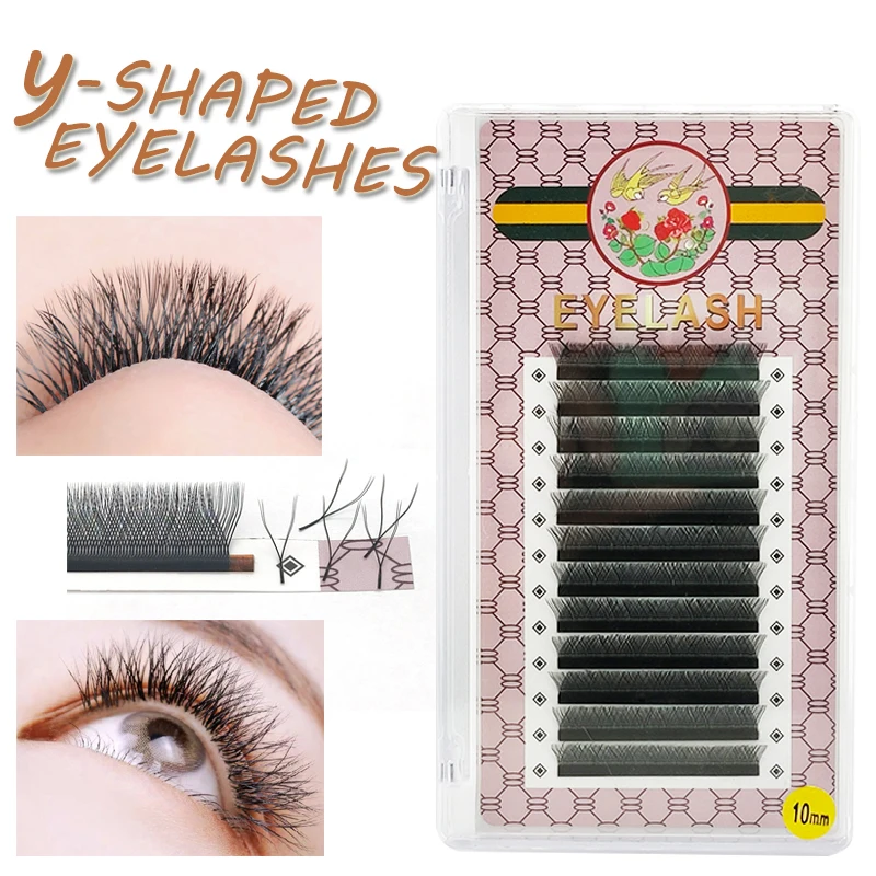 

0.07 YY12 row Y-shaped eyelash extension, high-quality mink soft light natural 4D makeup cross-slender false eyelashes