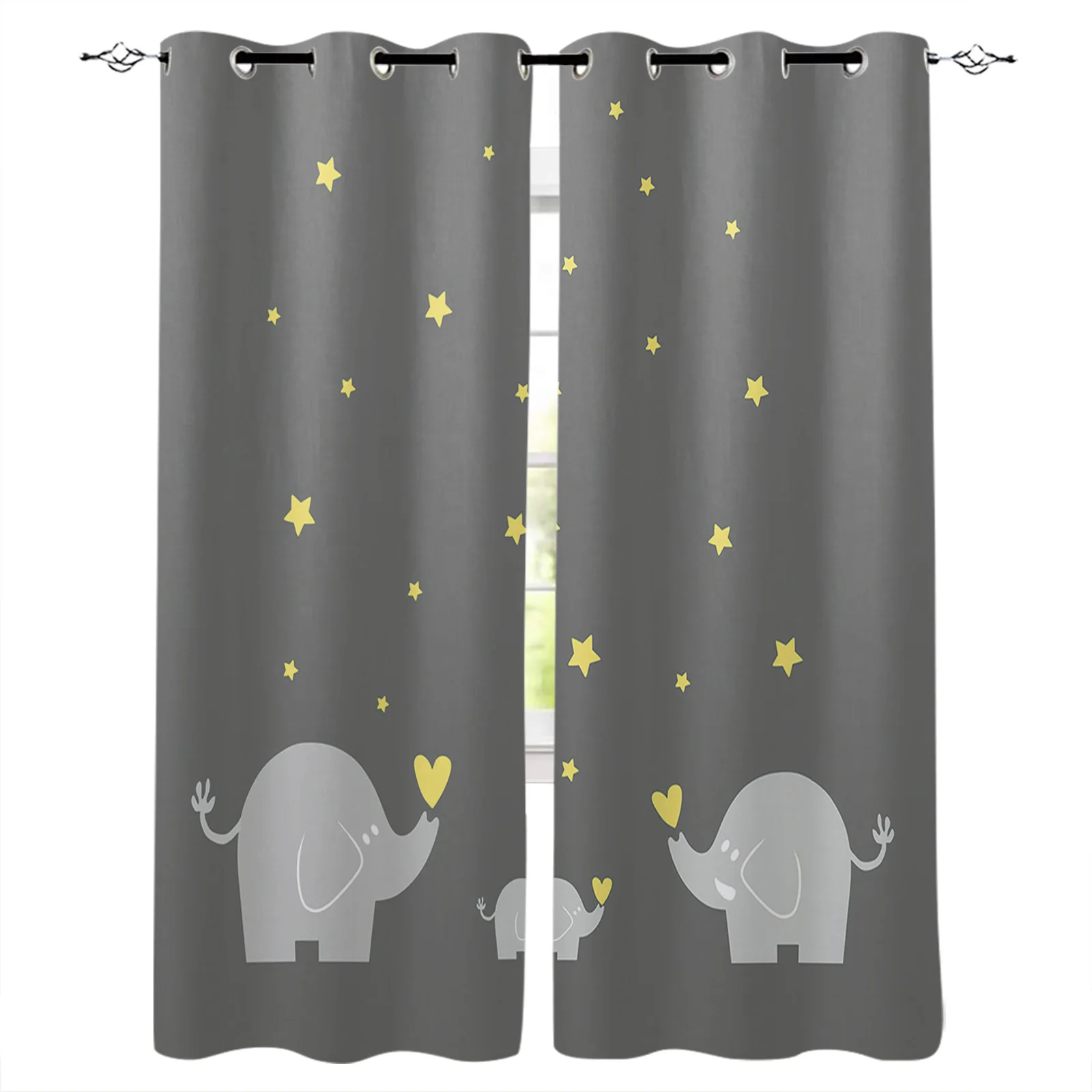 С рисунком героев мультфильма &quotСлон&quot Семья Шторы для Гостиная занавеска окон