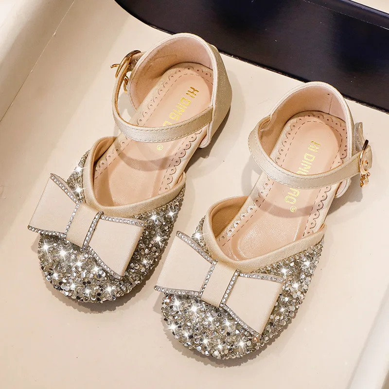 

Детские кожаные туфли для девочек, модные туфли принцессы с бантом, на плоской подошве, удобные студенческие танцевальные туфли, весна/лето,...