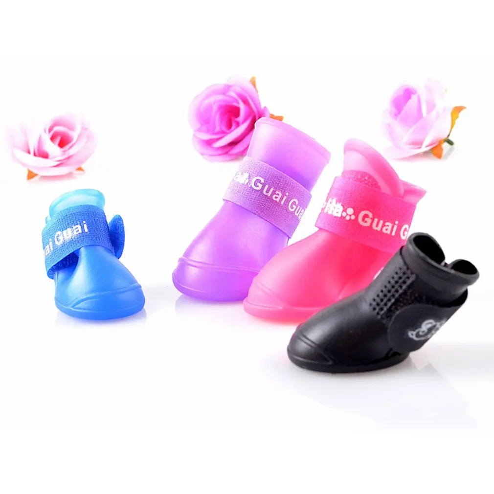 4 шт./компл. обувь для домашних животных Водонепроницаемые дождевые сапоги