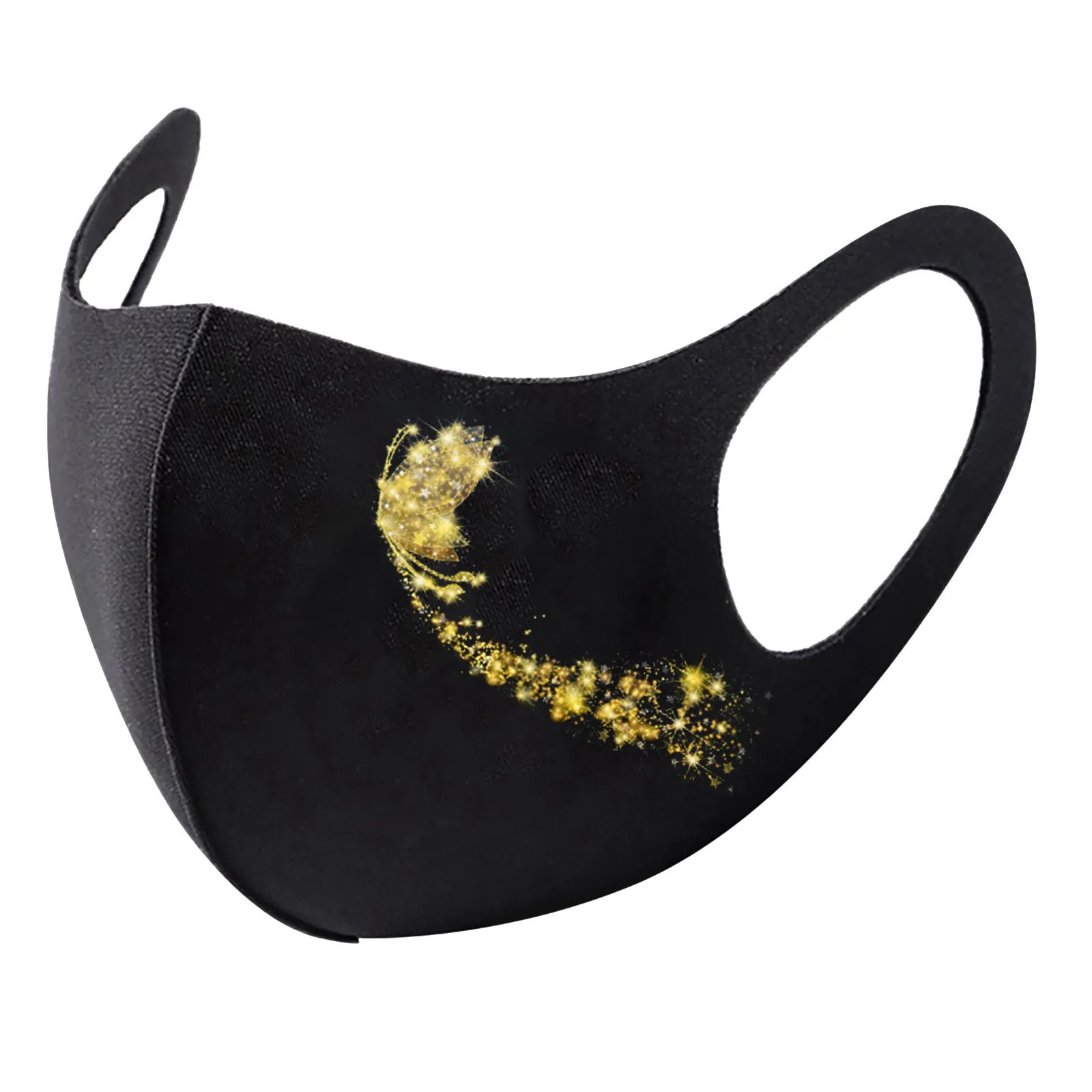 

1PCS Shiny Butterfly Black Mouth Face Mask Washable Cotton Mouth Face Masks Mouth Cover shield Masque Face Mask Cloth Mask#E