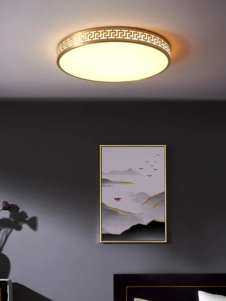 Потолочный светильник MOONSHADOW светодиодный медный потолочный новый китайский для