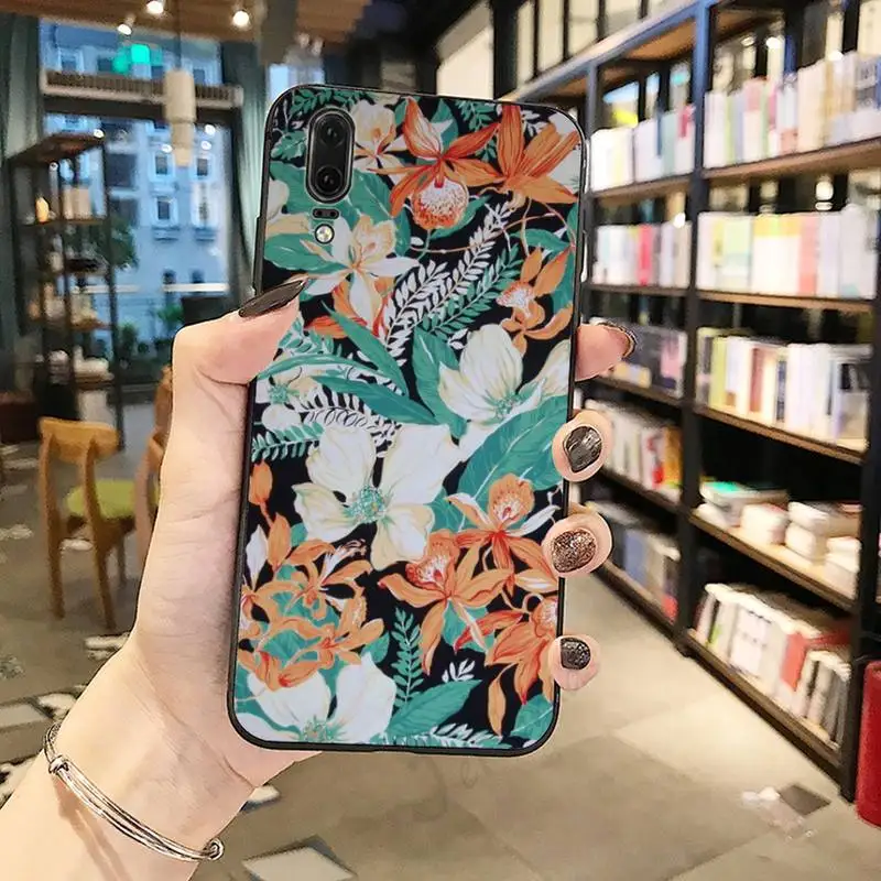 

Fashion Retro Style Flowers Phone Case For Huawei honor Mate P 10 20 30 40 i 9 8 pro x Lite smart 2019 nova 5t