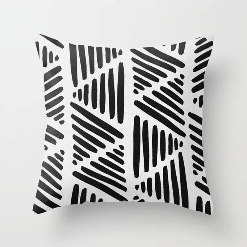 

45 * 45cm pillow case Simple geometric abstract pattern printed polyester pillowcase Square decorative pillowcase