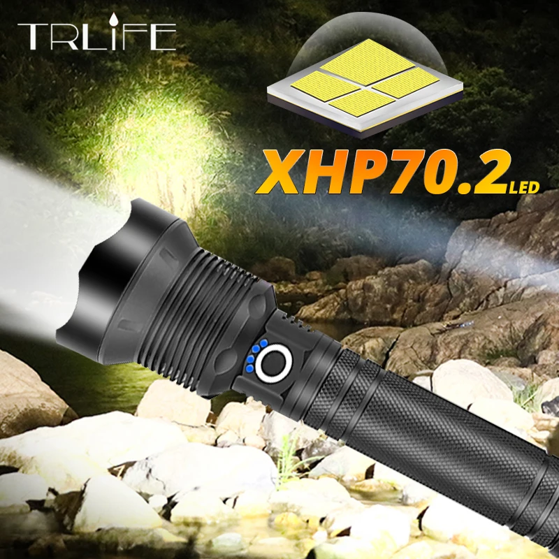 XLamp XHP70.2 мощный флэш-светильник XHP50 светодиодный фонарь USB Перезаряжаемый 18650 26650