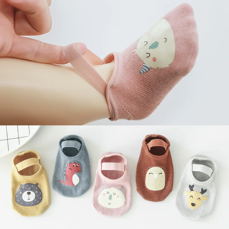 

Baby Girls Boys Cute Cartoon Non-slip Cotton Toddler Floor Socks Animal Pattern First Walker Shoes For Newborns Spring Autumn