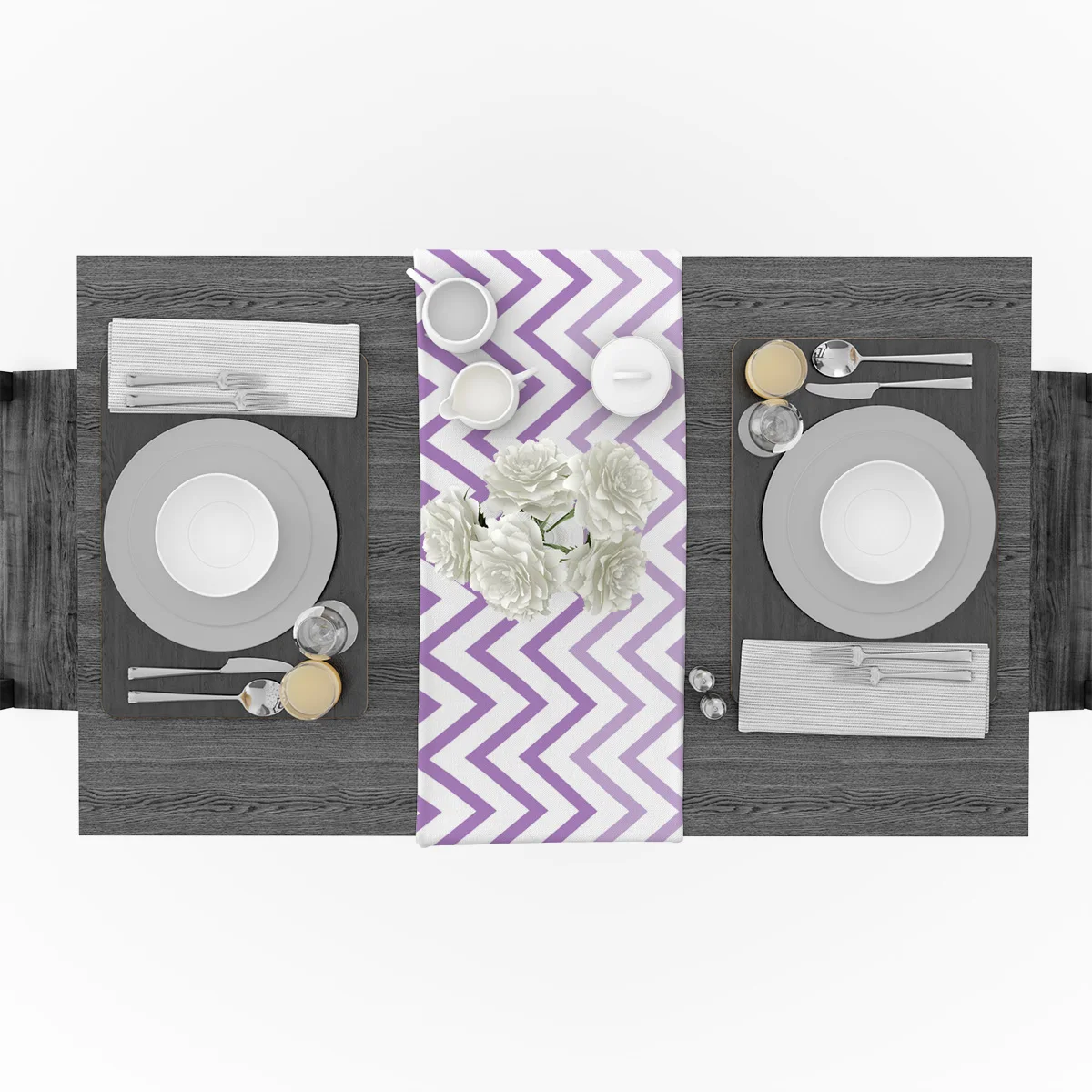 Geometric Ripple Stripes Gradually Purple Table Runner Christmas Decorations for Home Decorarion | Дом и сад