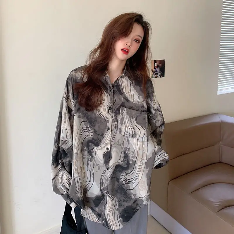 Shirts Women Artistic Chiffon Loose Soft Turn Down Collar Casual Ulzzang Sun Proof Spring Paisley Retro Fashion Design Female | Женская