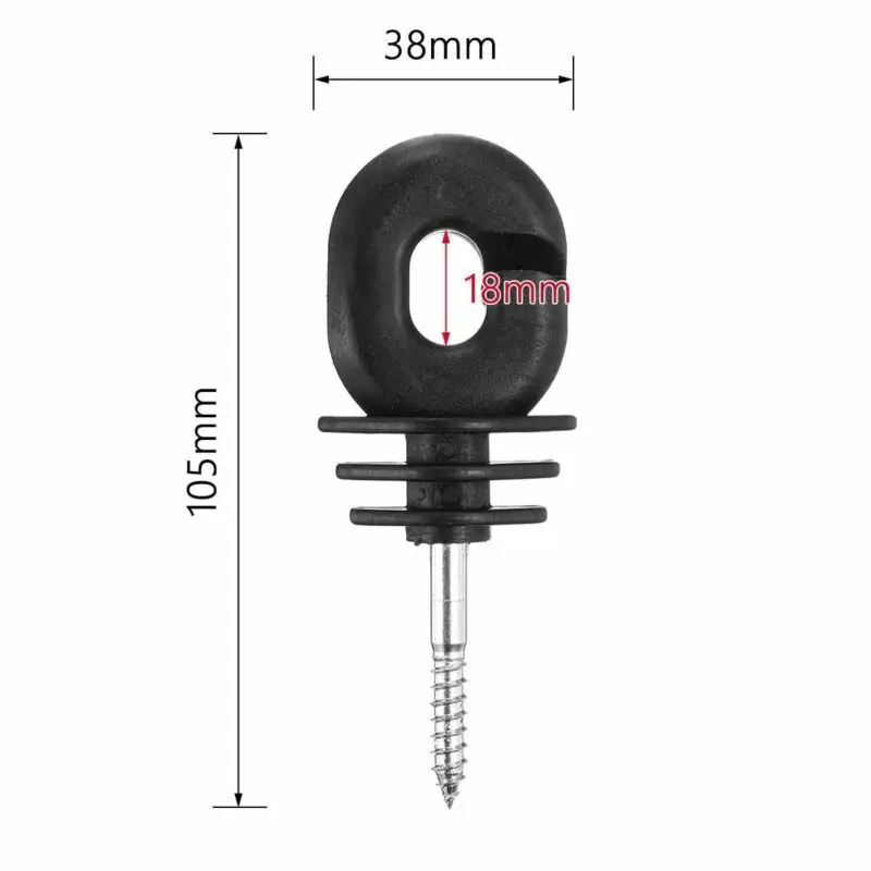 

50pcs Electric Fence Offset Ring Insulators Fencing Screw In Posts Wire Safe