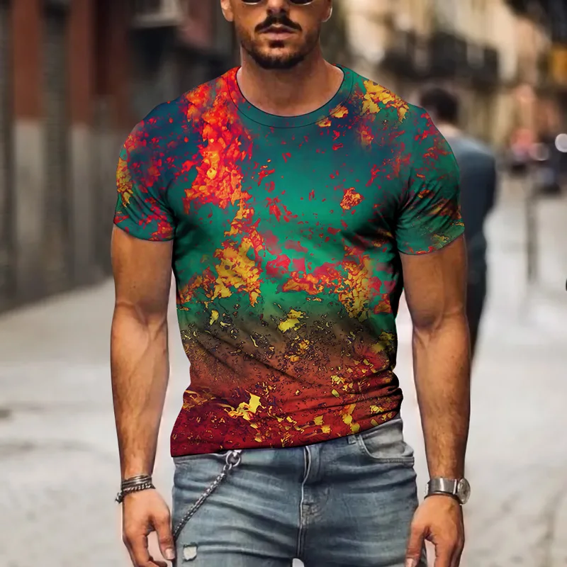 

Summer Men 3D Print T Shirt Male Model Show Short T Shirt Novelty Digital Pattern Everyday Home Casual Shopping Style