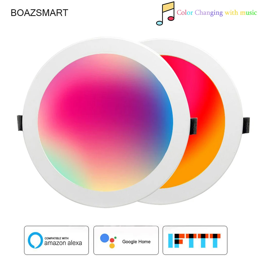 Фото Встраиваемый потолочный светильник BOAZ 6 дюймов 15 Вт RGB CW Bluetooth сетчатая