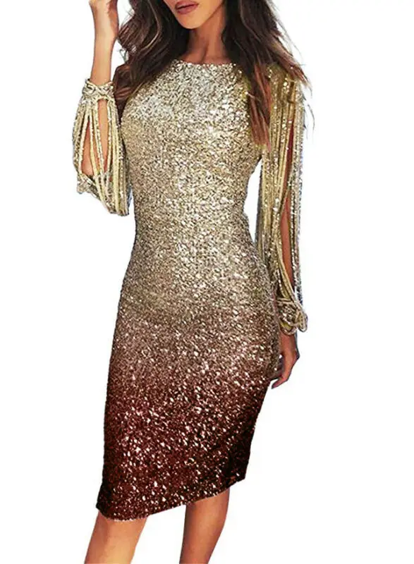 

Goocheer Women Bodycon Pencil Skirt Gatsby Dress Fringe Tassel Evening Cocktail Prom