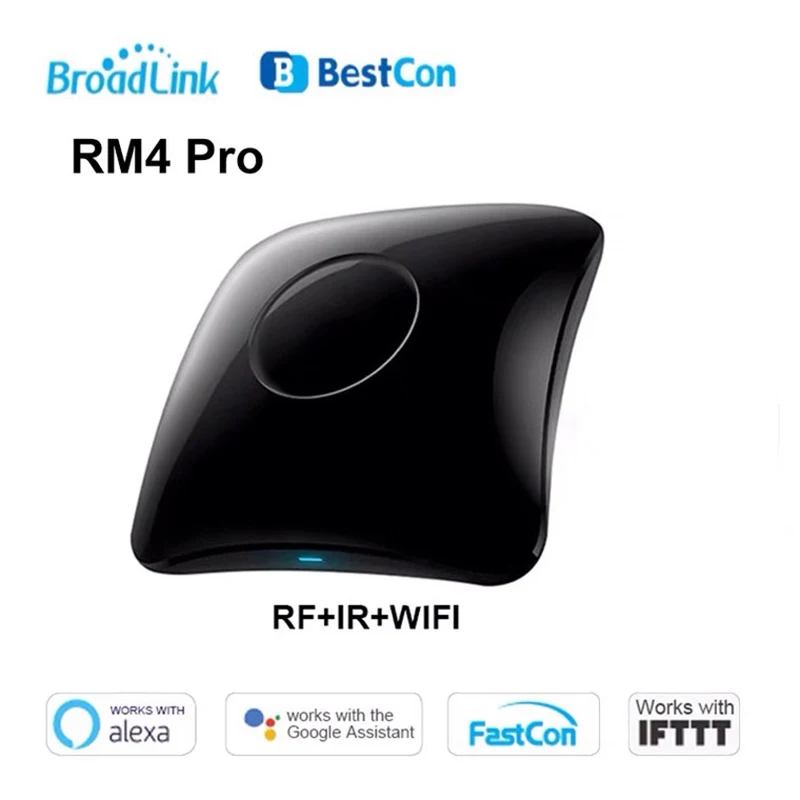 

Универсальный Интеллектуальный пульт дистанционного управления Broadlink RM4Pro WiFi IR RF для умного дома датчик температуры и влажности для Alexa Google ...