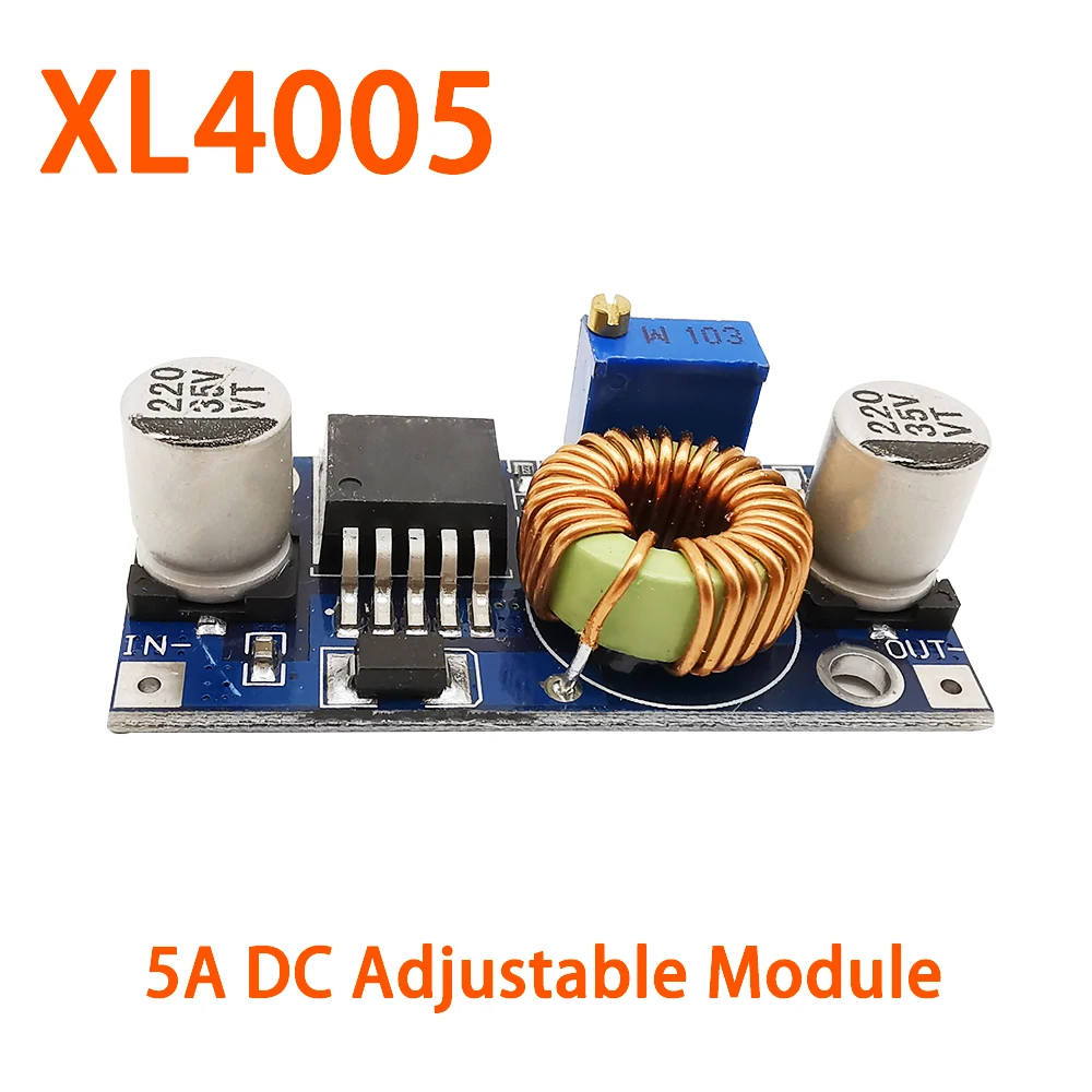 

1Pcs XL4005 DC Adjustable Step-down Power Supply Module 5A Max DC-DC XL4005 5A 75W Power Supply Module Large Current Large Power