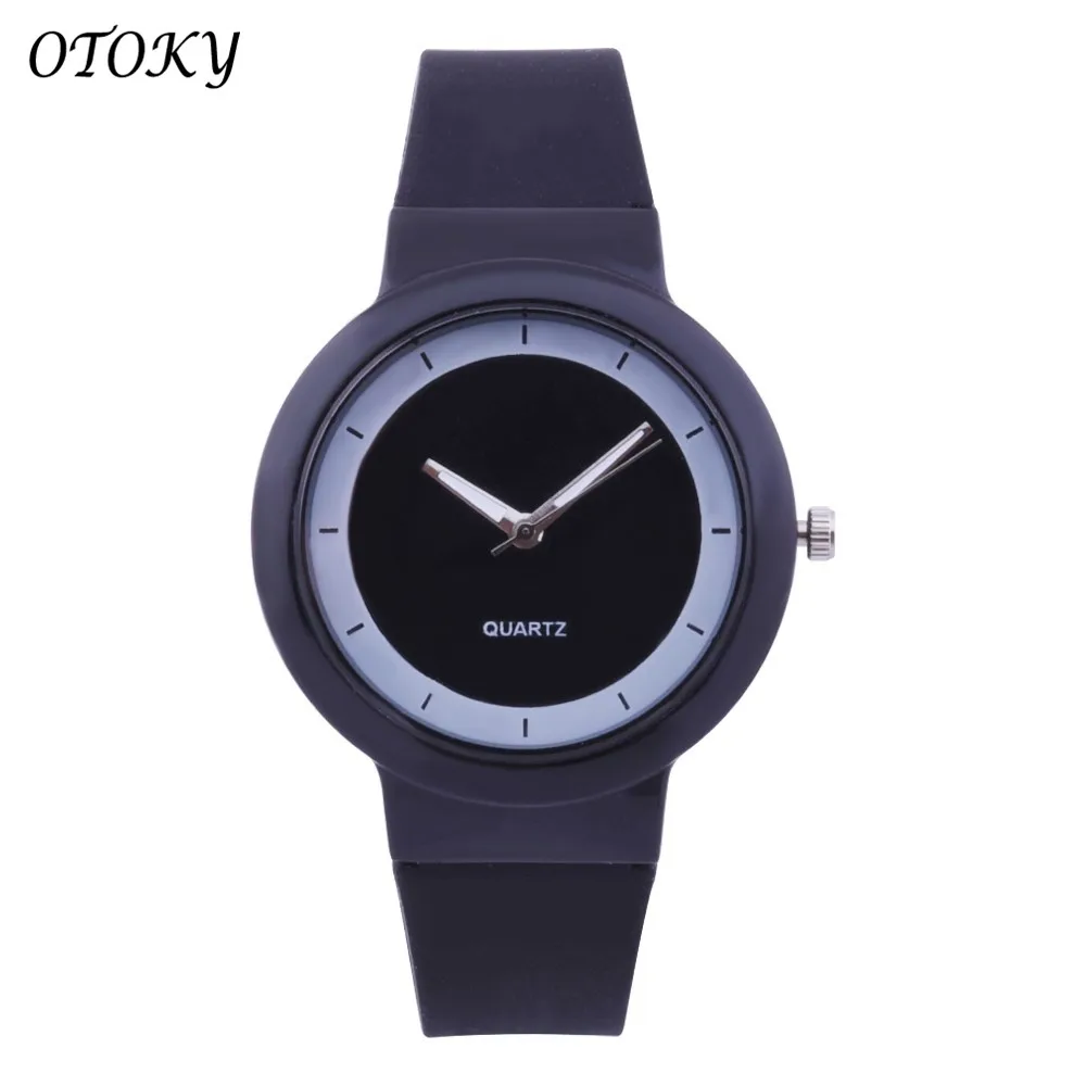 OTOKY модные часы для женщин и девочек мальчиков силиконовый ремешок аналоговые