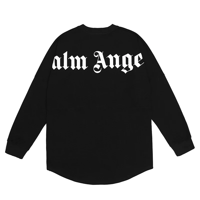 

Palm Angels long-sleeved high-street T-shirt with large letters on the back and backing for men and women 17856