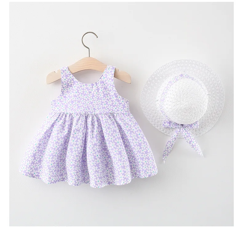 2021 летнее платье для маленьких девочек комплект из 2 предметов с шапочкой и