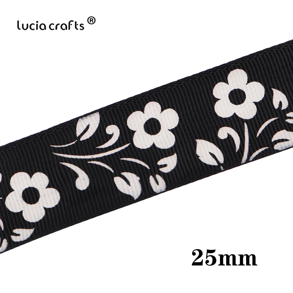 5 лет/лот случайный смешанный размер черный напечатанный Grosgrain Ribbon15 40mm полиэстер