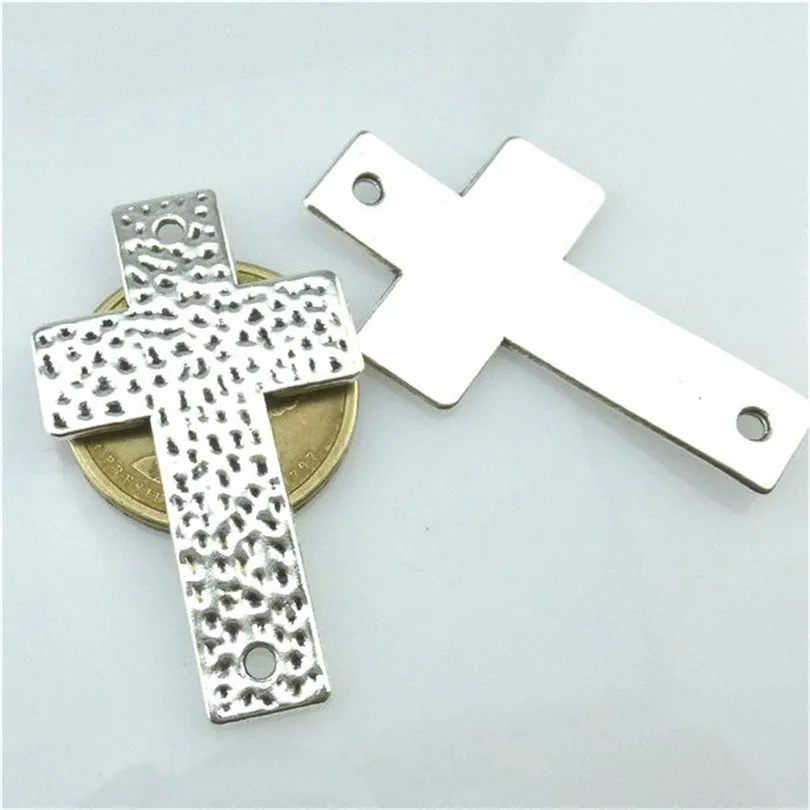 5 шт. античный серебряный металлический крестообразный соединитель Подвески DIY