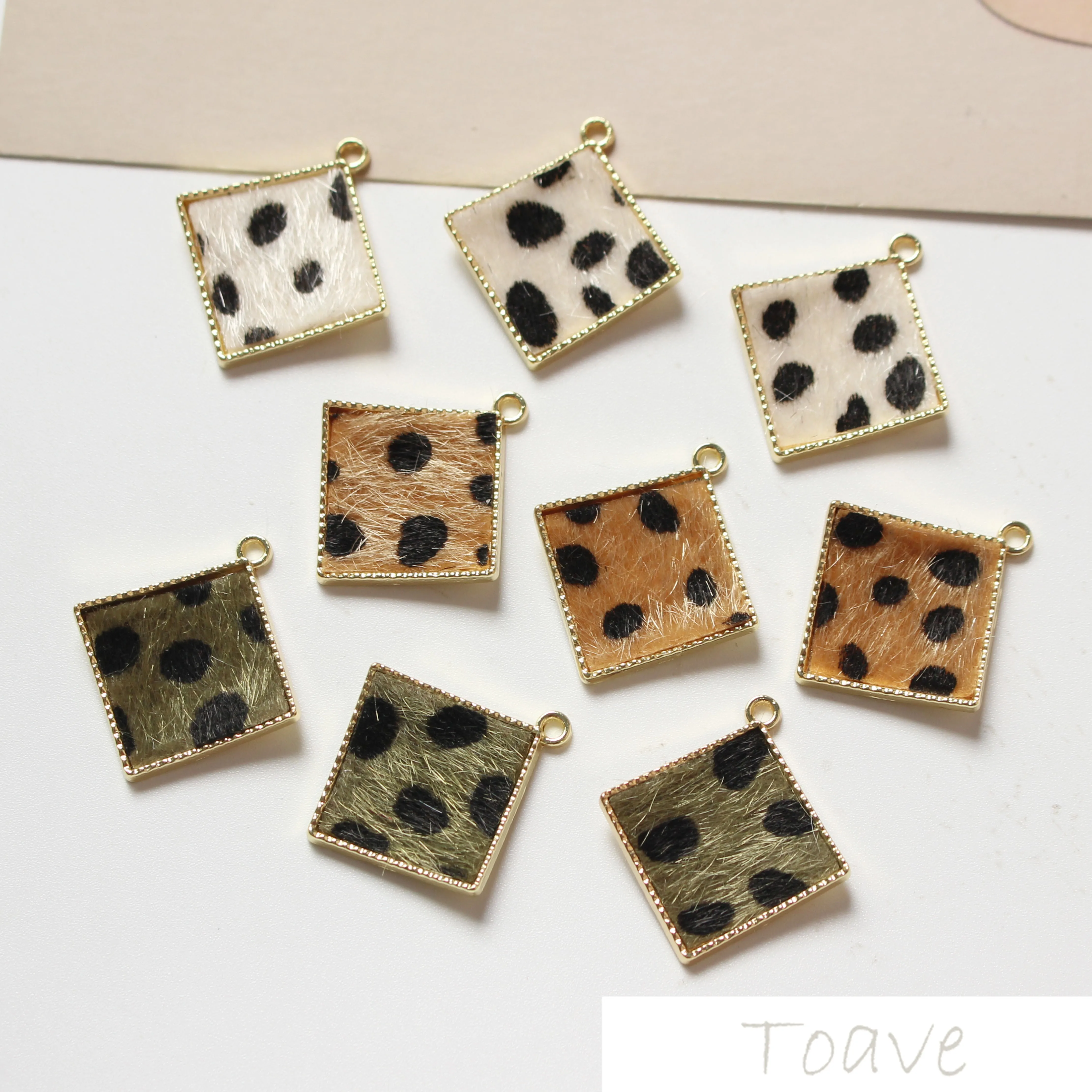 Сплав в форме алмаза Леопардовый принт кулон diy ухо отделка материал