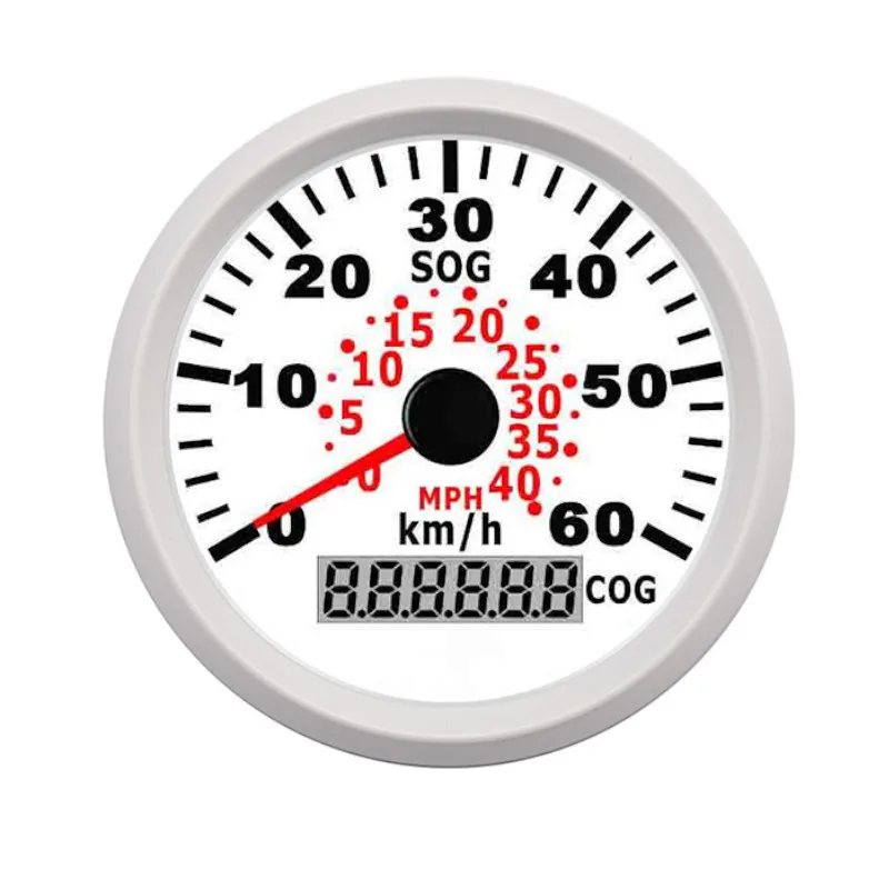 White 85 мм Автомобильная лодка 60KMH gps спидометр одометр спидометр с красной подсветкой для мотоцикла Авто Грузовик яхта 9~ 32 В - Color: White