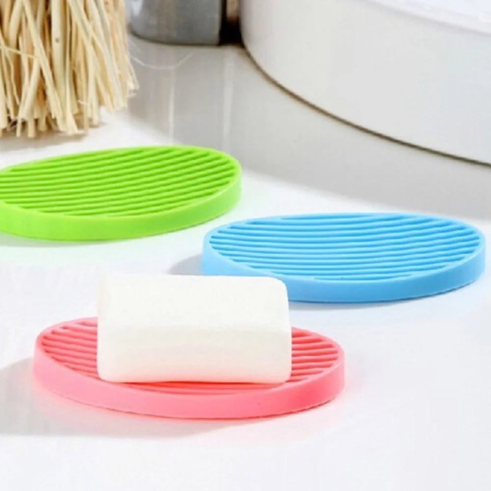 

2Pcs Soap and Asphalt Support Silicone Soap Box Asphalt Pad Soap Basket for Bathroom Red